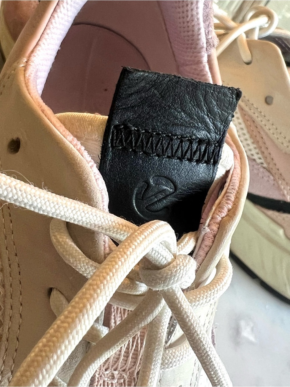 Ecco Women's Pale Pink Suede & Mesh Lace-Up Sneakers - Picture 6 of 8